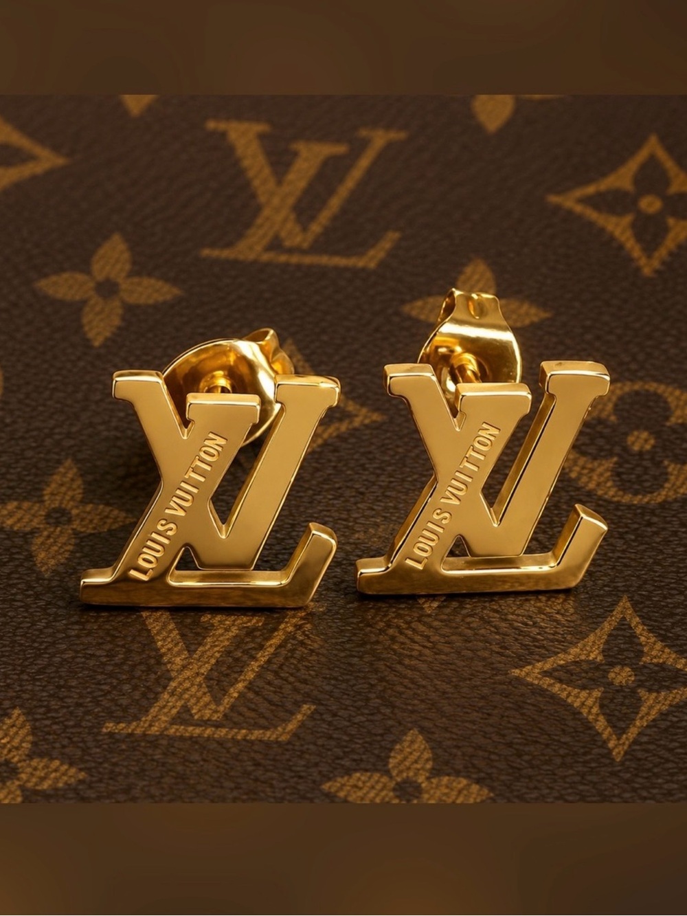 Gold Logo Earring Studs